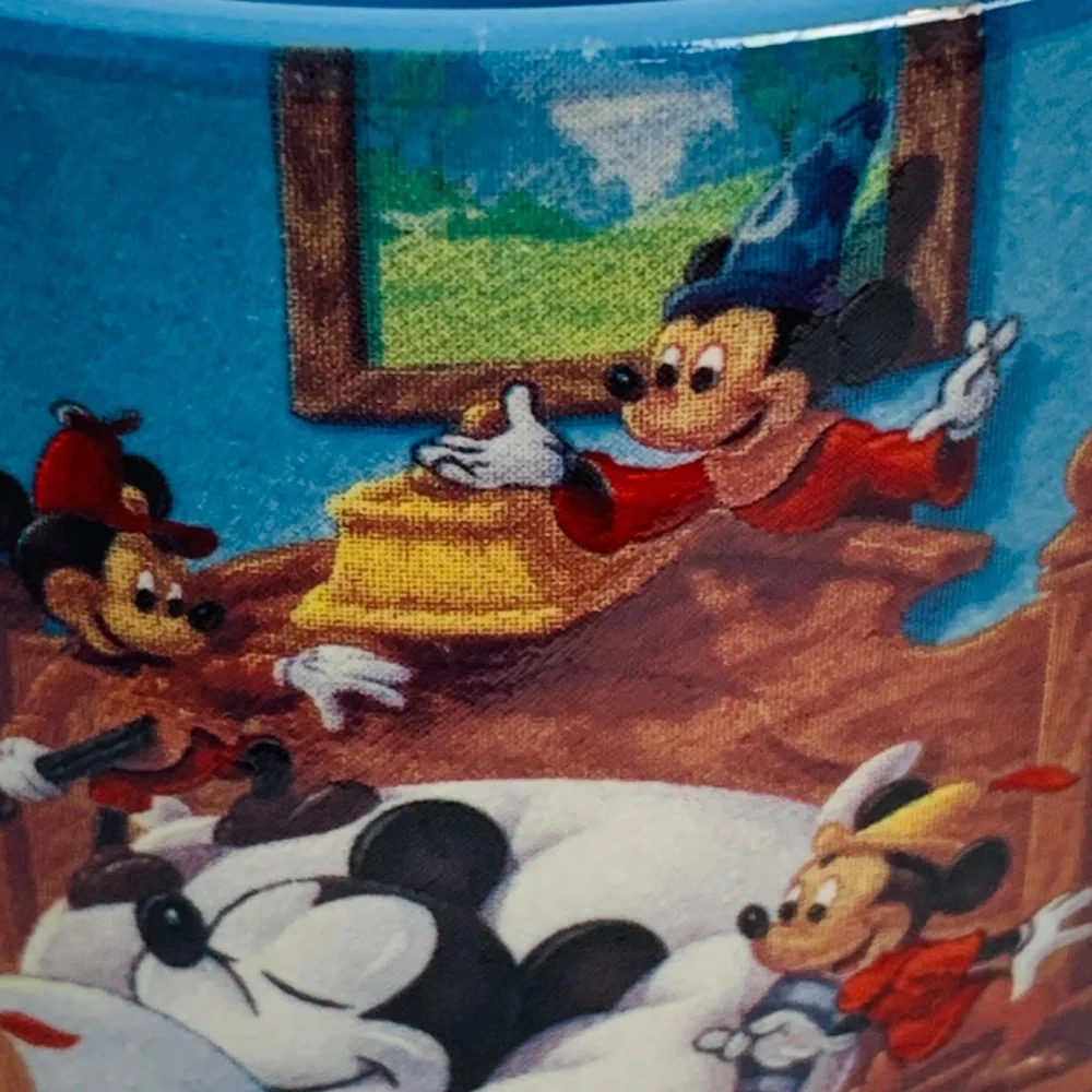 Disney Mickey Mouse Through The Years 12 oz Coffee Mug Vintage Retired Blue